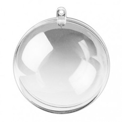 Шар (сфера) прозрачный разъемный без перегородки, пластик, 13,6 см